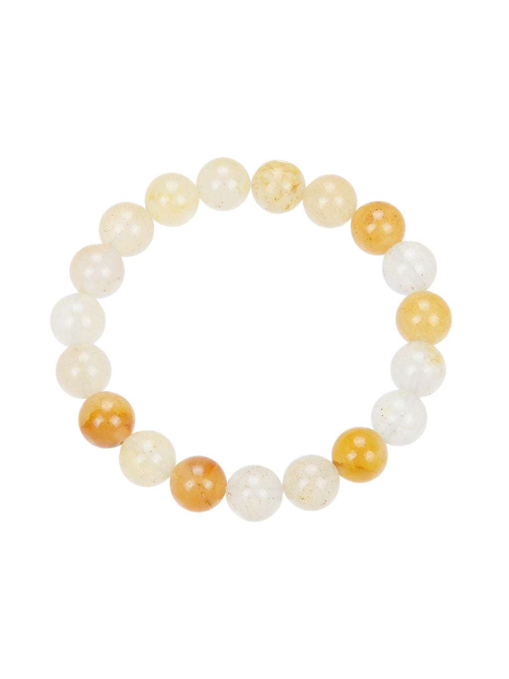 Golden Jade Stone Stretch Bracelet B1993-12MM - view 6
