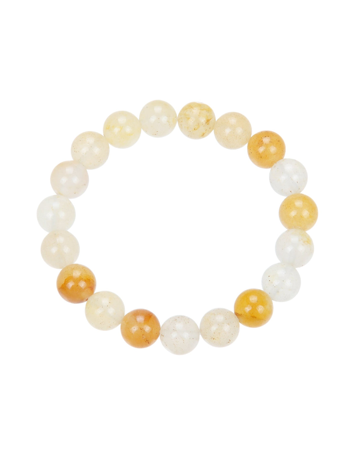 Golden Jade Stone Stretch Bracelet B1993-6MM - view 6