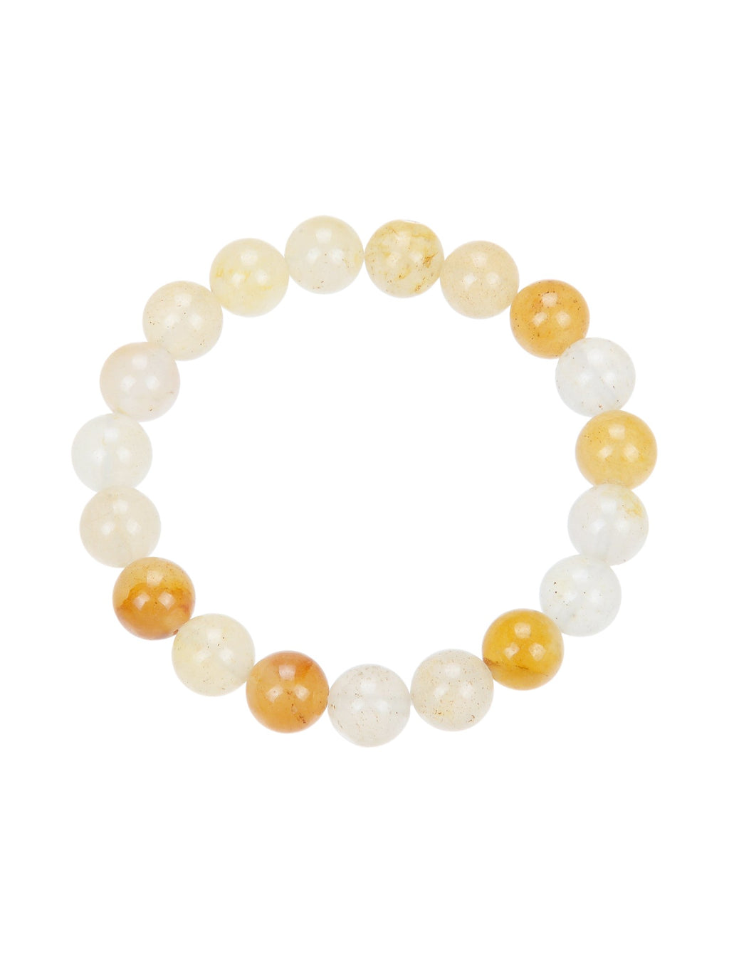 Golden Jade Stone Stretch Bracelet B1993-4MM - view 7