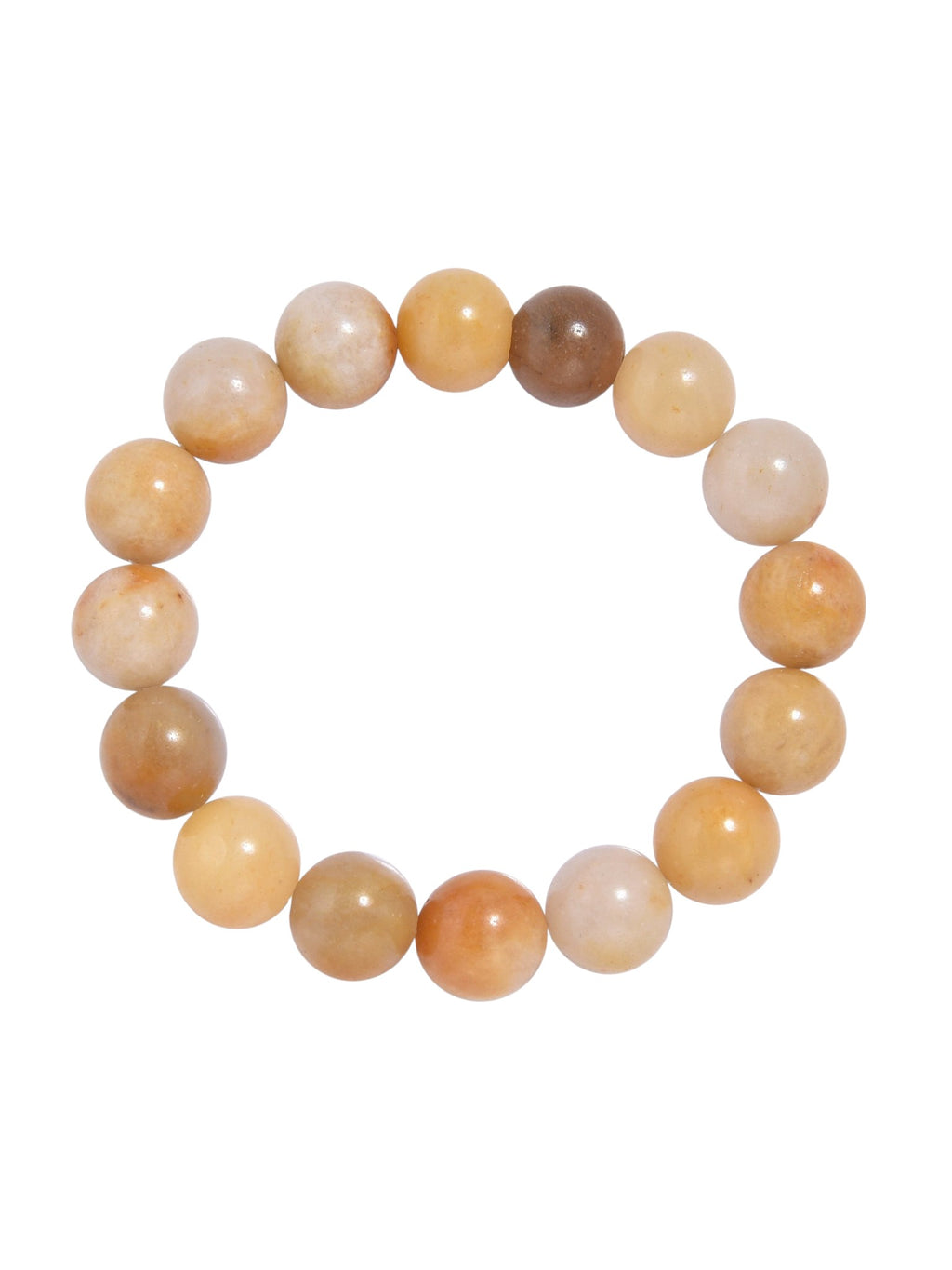 Golden Jade Stone Stretch Bracelet B1993-6MM - view 4