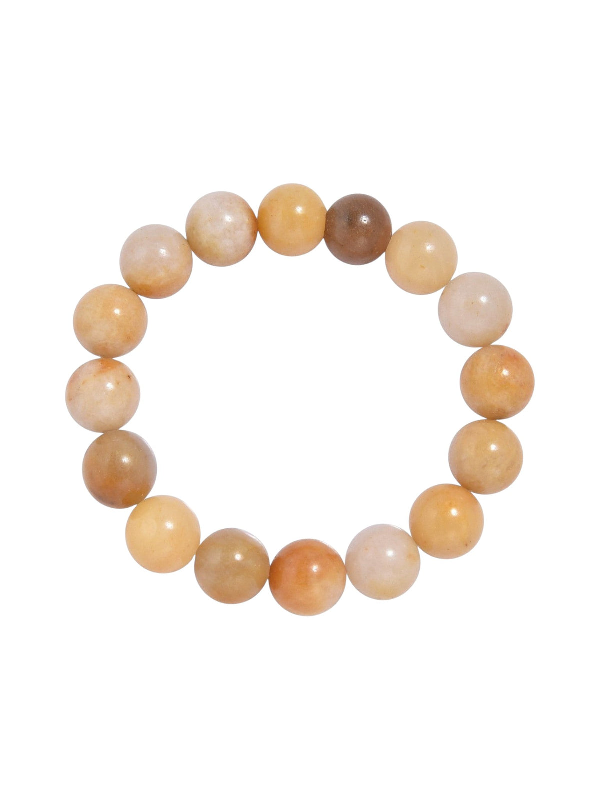 Golden Jade Stone Stretch Bracelet B1993-10MM - view 5