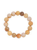 Golden Jade Stone Stretch Bracelet B1993-12MM