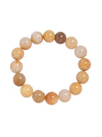 Golden Jade Stone Stretch Bracelet B1993-12MM