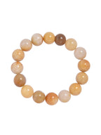 Golden Jade Stone Stretch Bracelet B1993-4MM - view 4