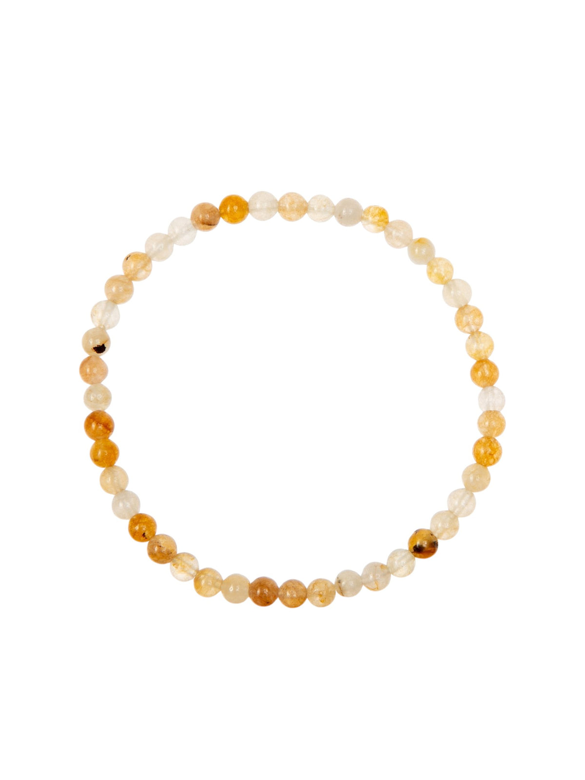 Golden Jade Stone Stretch Bracelet B1993-6MM - view 7