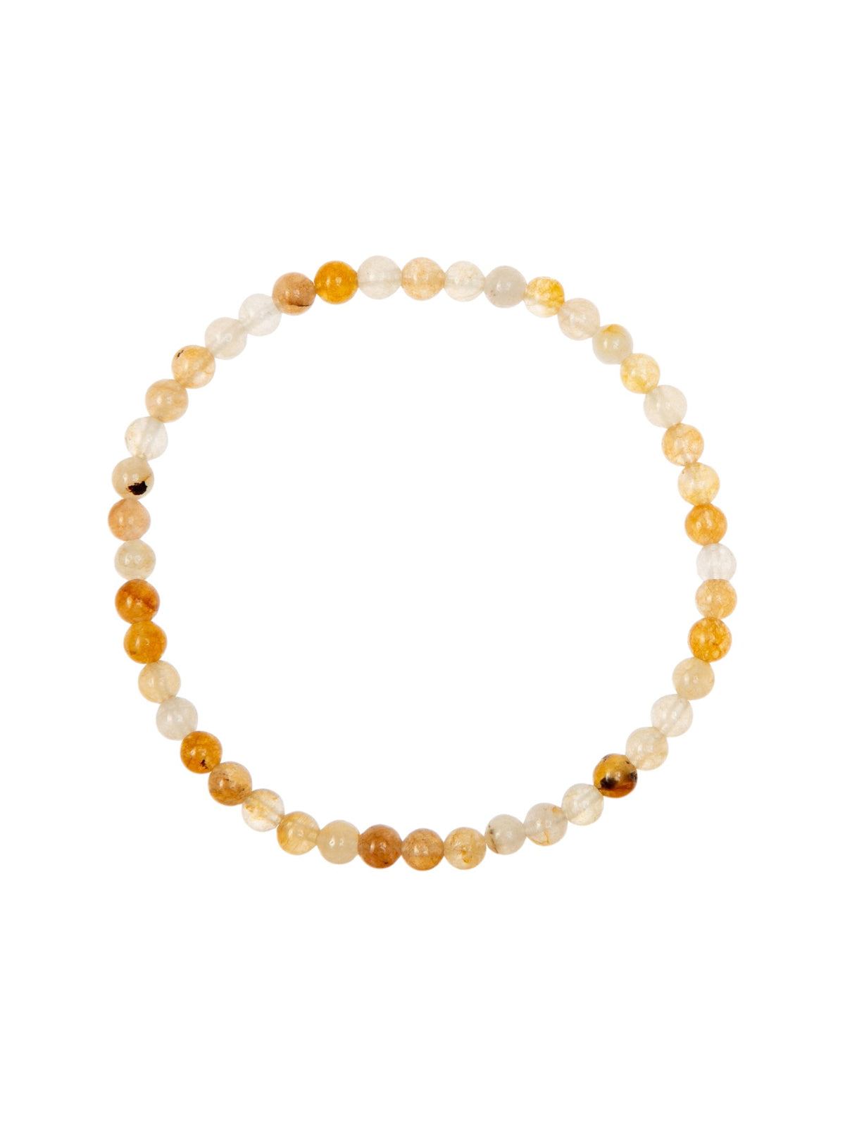 Golden Jade Stone Stretch Bracelet B1993-4MM