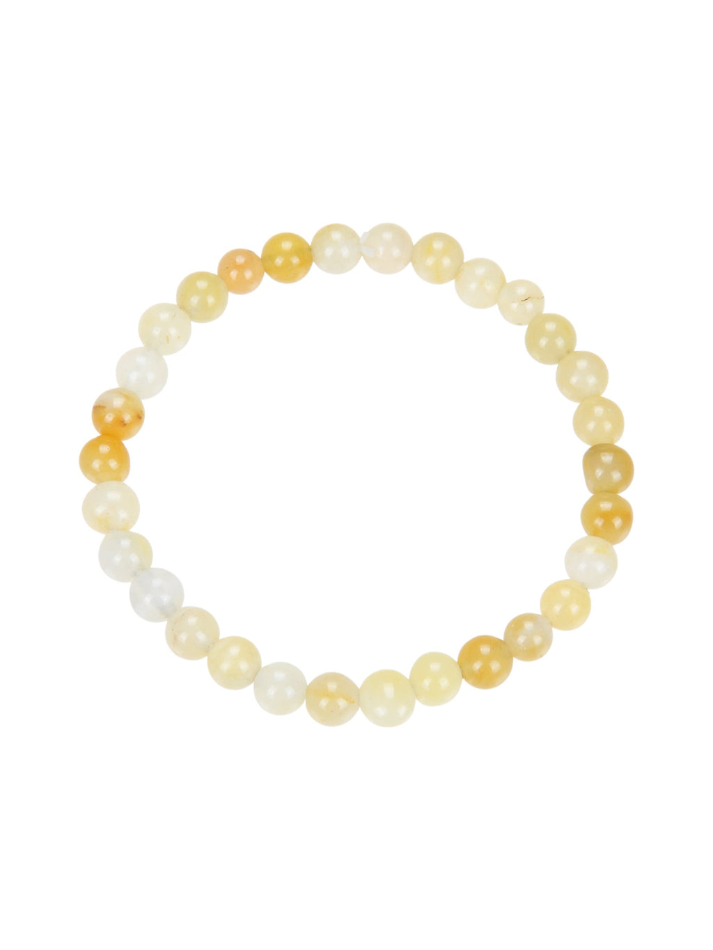 Golden Jade Stone Stretch Bracelet B1993-6MM
