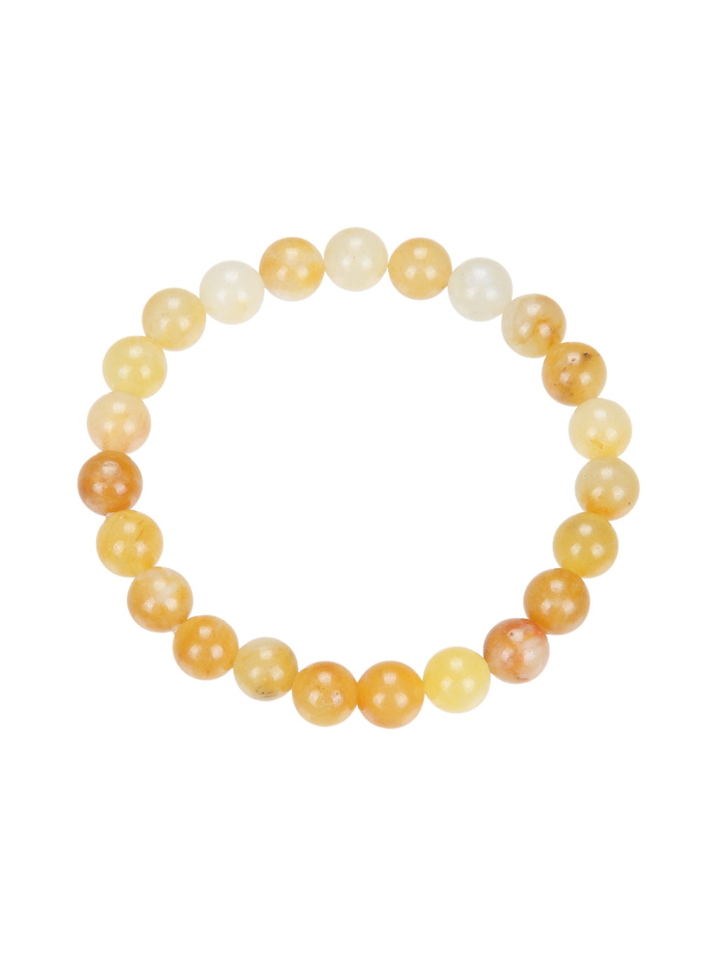 Golden Jade Stone Stretch Bracelet B1993-12MM - view 3