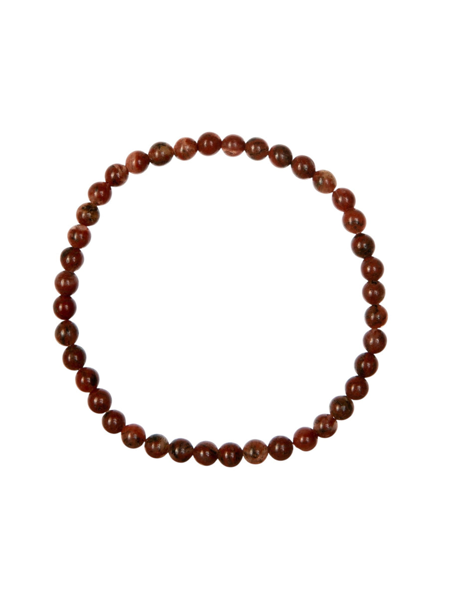 Red Sesame Jasper Stretch Bracelet B1994-4MM