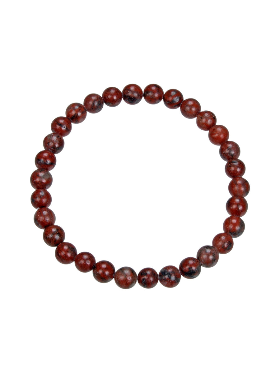 Red Sesame Jasper Stretch Bracelet B1994-6MM