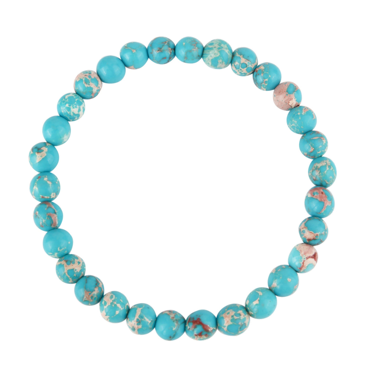 Composed Blue Emperor Stone Stretch Bracelet B2057-6MM