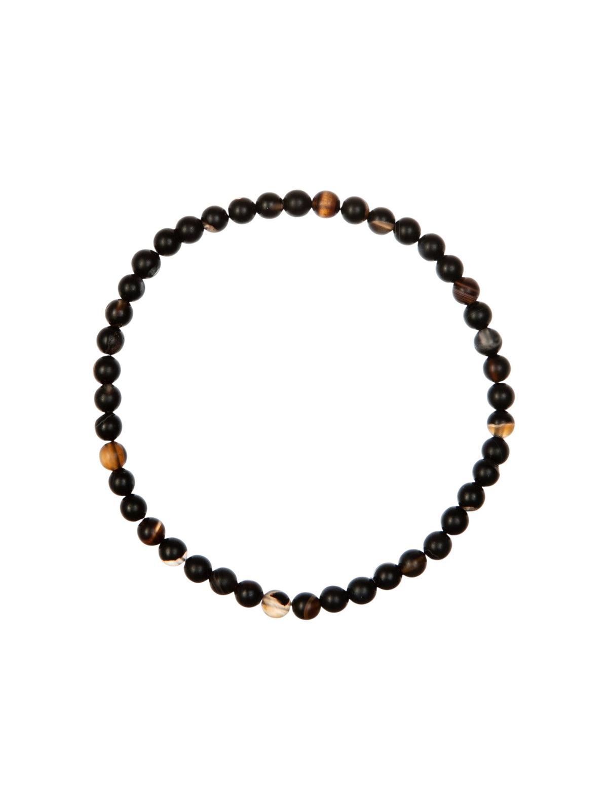 Black Striped Agate Stretch Bracelet B2077-6MM - view 2