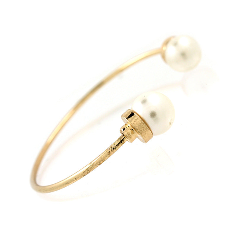 Pearl Alloy Cuff Bracelet B2159
