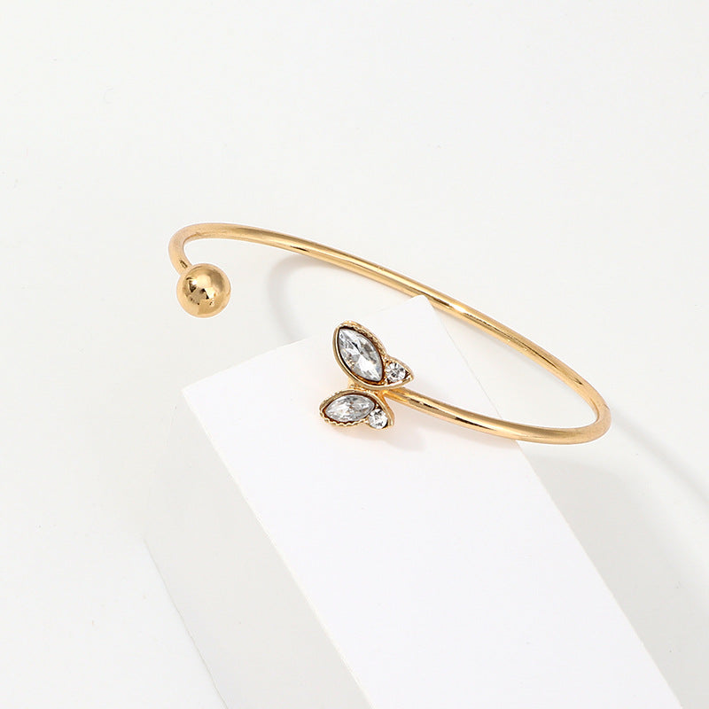 Rhinestone Butterfly Cuff Bracelets B2248