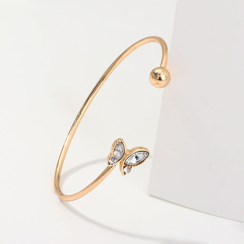 Rhinestone Butterfly Cuff Bracelets B2248