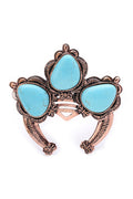 Turquoise Alloy Cuff Bracelet B2437