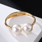 Pearl Alloy Cuff Bracelets B2514