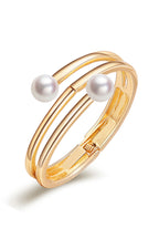 Pearl Alloy Cuff Bracelets B2517