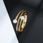 Pearl Alloy Cuff Bracelets B2517