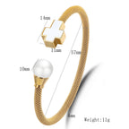 Cross Stainless Steel Cuff Bracelet B2599
