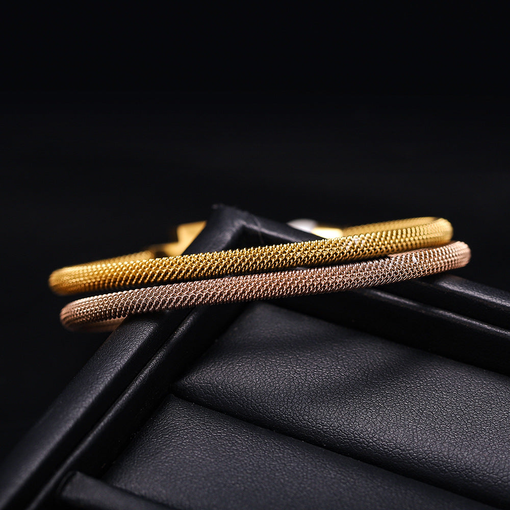 Cross Stainless Steel Cuff Bracelet B2599