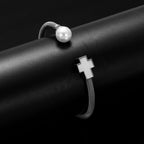Cross Stainless Steel Cuff Bracelet B2599