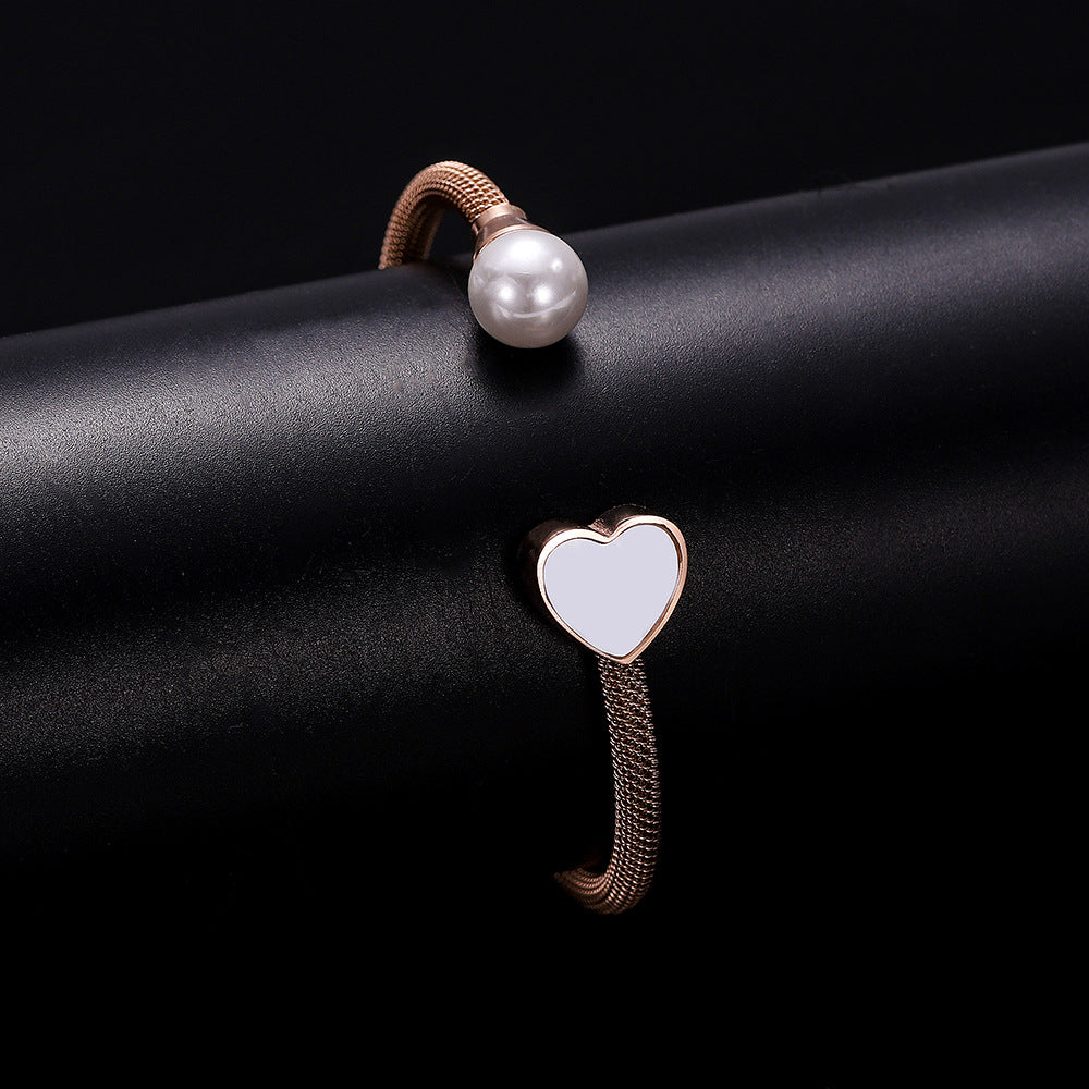 Heart Stainless Steel Cuff Bracelet B2600