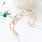 Star Rhinestone Stainless Steel Cuff Bracelet B2675