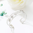Star Rhinestone Stainless Steel Cuff Bracelet B2675