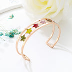 Star Rhinestone Stainless Steel Cuff Bracelet B2675