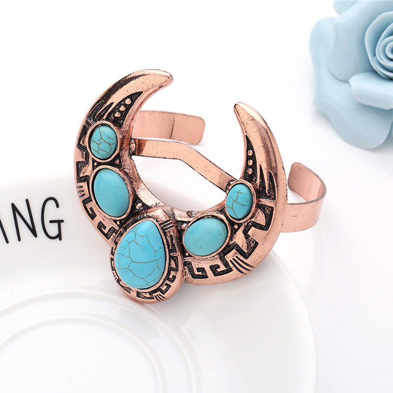 Turquoise Alloy Cuff Bracelet B2677