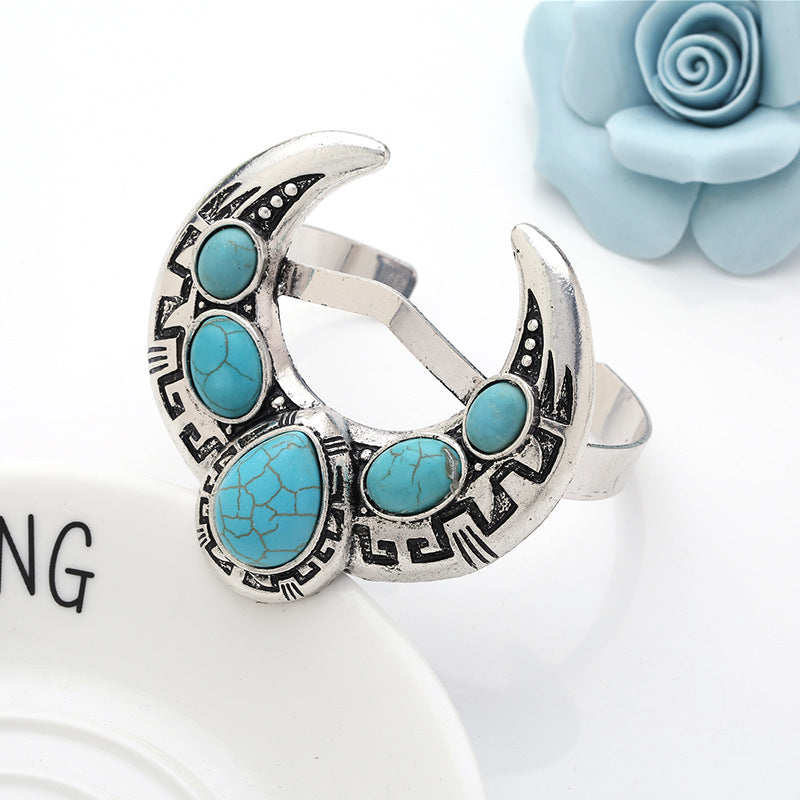 Turquoise Alloy Cuff Bracelet B2677