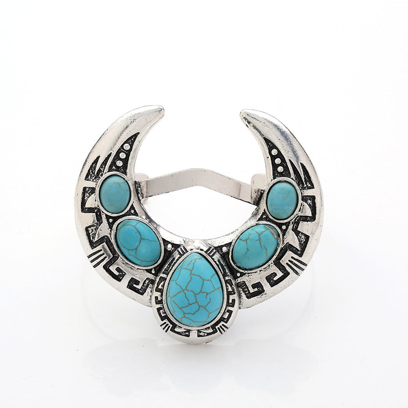 Turquoise Alloy Cuff Bracelet B2677
