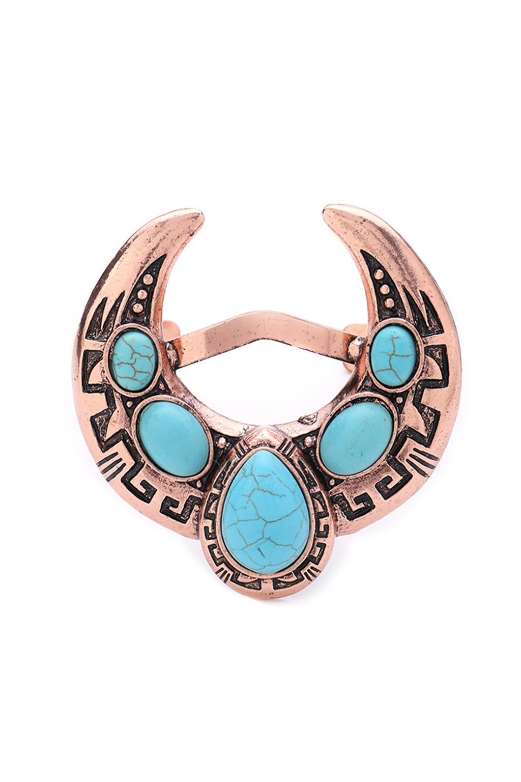 Turquoise Alloy Cuff Bracelet B2677
