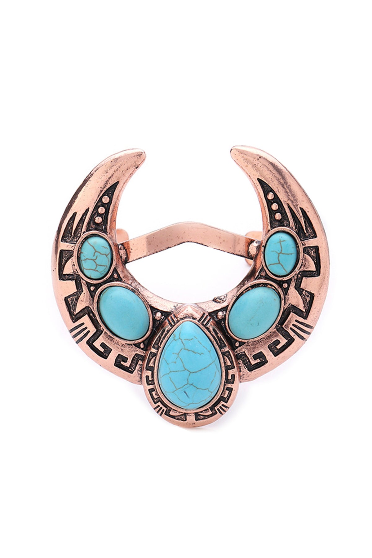 Turquoise Alloy Cuff Bracelet B2677