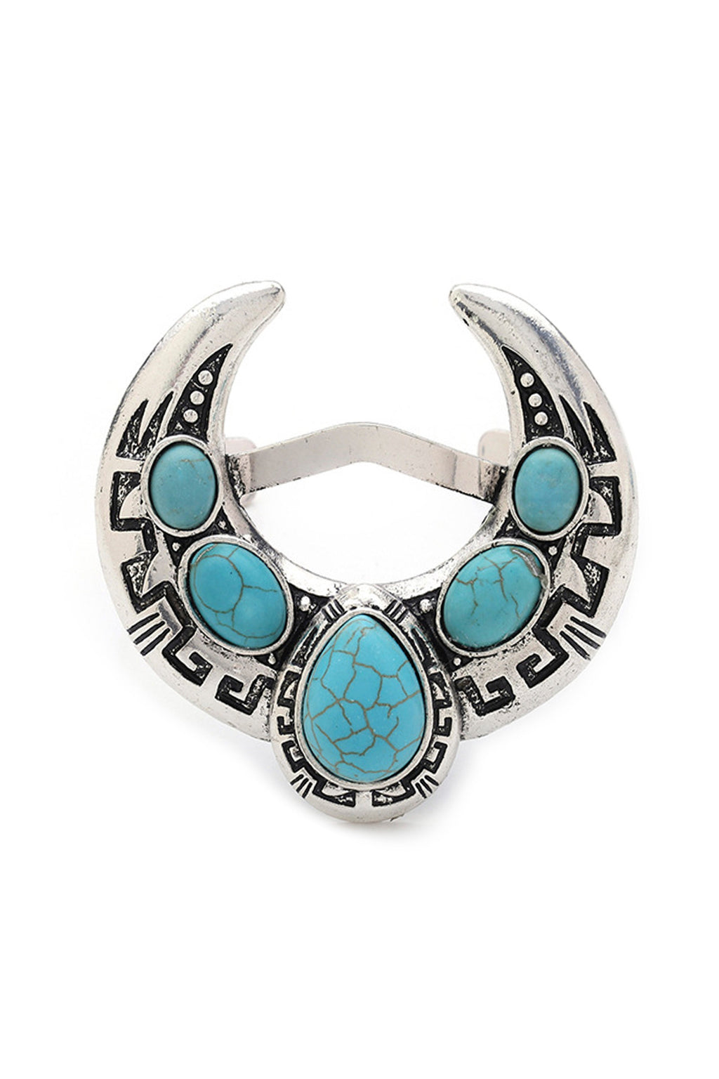 Turquoise Alloy Cuff Bracelet B2677