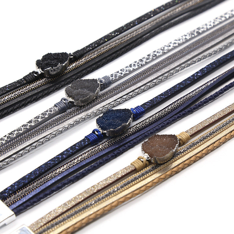 Druzy Pu Leather Magnetic Bracelet B2694 - view 7