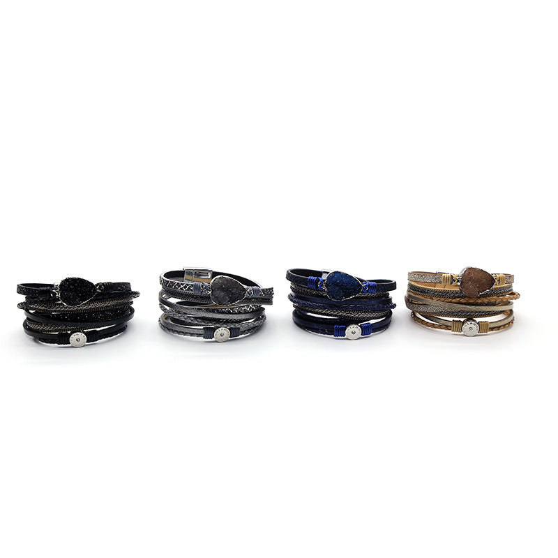 Druzy Pu Leather Magnetic Bracelet B2694 - view 9