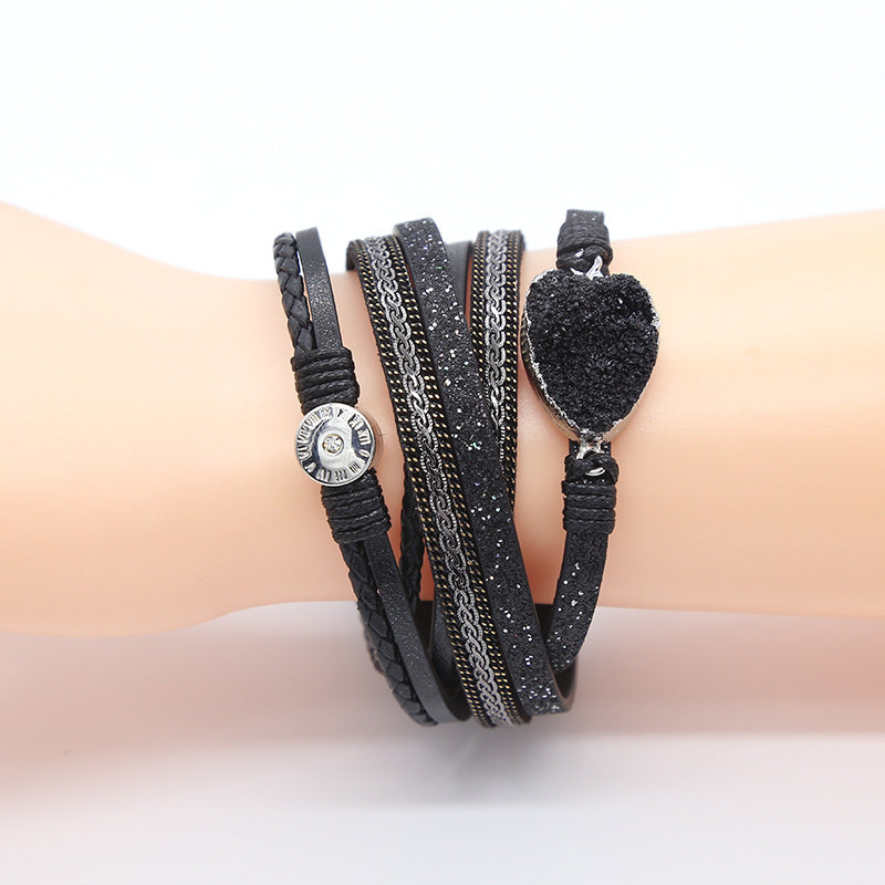 Druzy Pu Leather Magnetic Bracelet B2694 - view 8