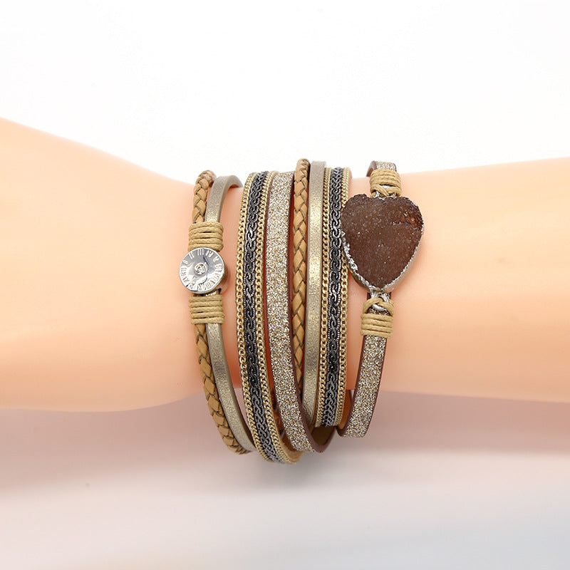 Druzy Pu Leather Magnetic Bracelet B2694 - view 10