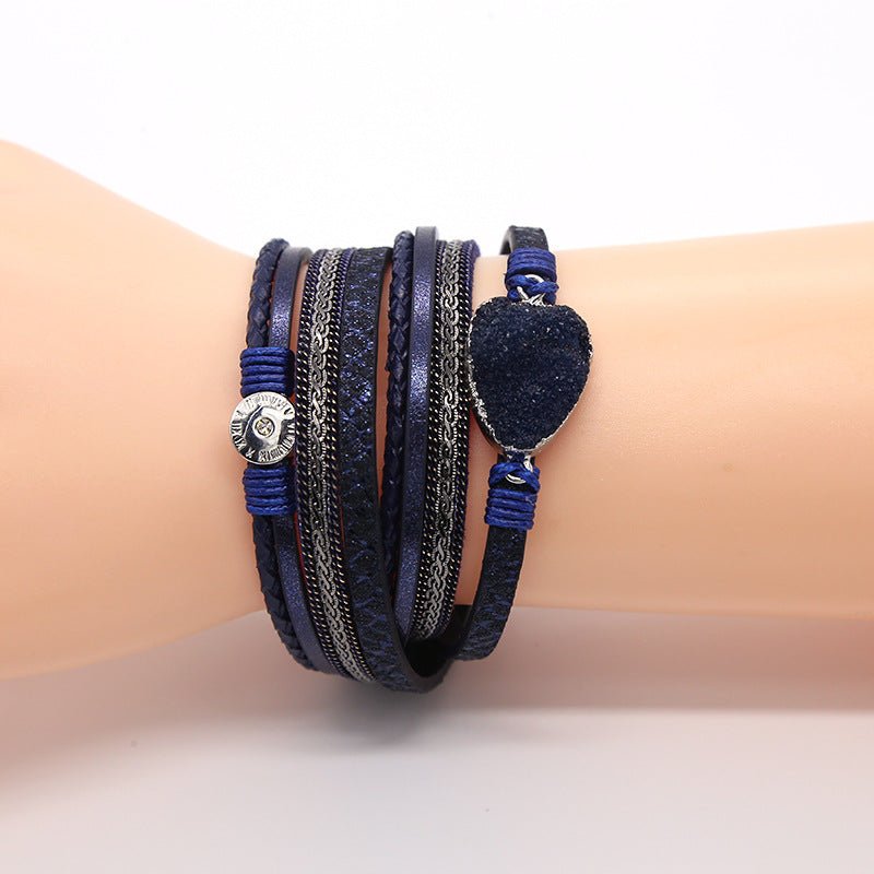 Druzy Pu Leather Magnetic Bracelet B2694 - view 12