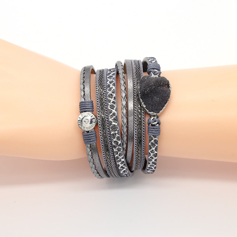 Druzy Pu Leather Magnetic Bracelet B2694 - view 11