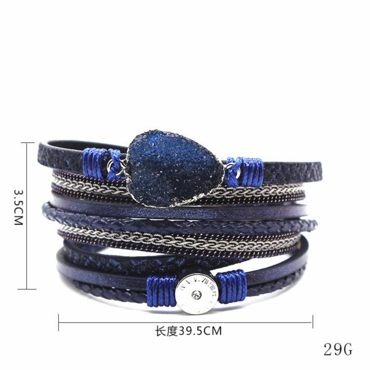Druzy Pu Leather Magnetic Bracelet B2694 - view 13