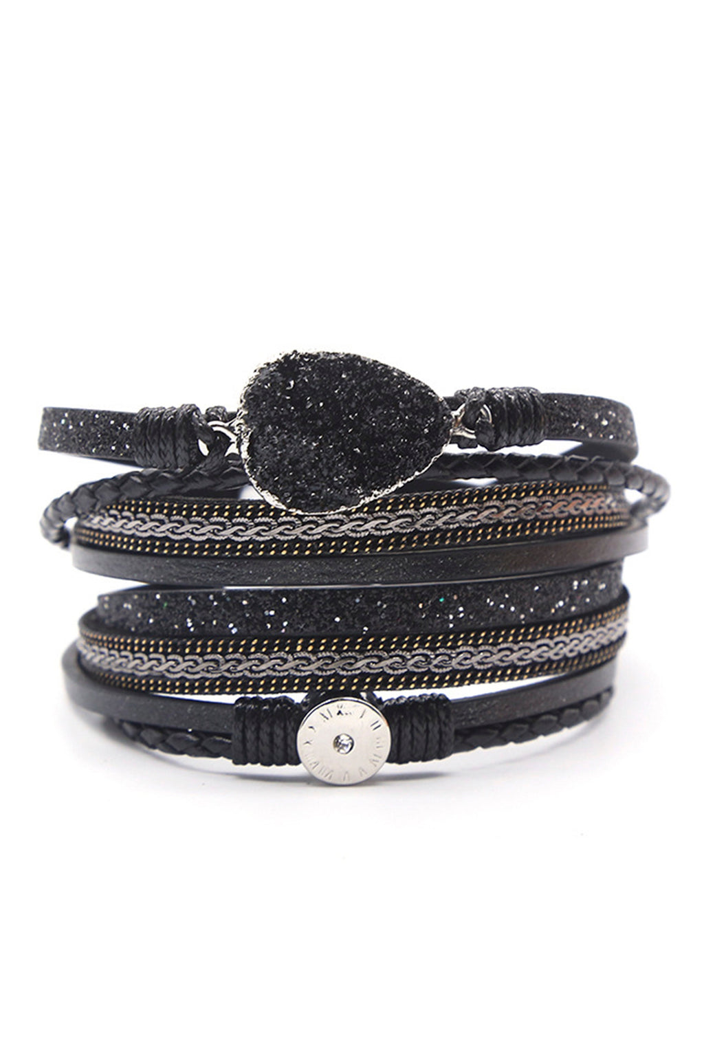 Druzy Pu Leather Magnetic Bracelet B2694 - view 2