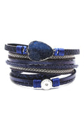Druzy Pu Leather Magnetic Bracelet B2694