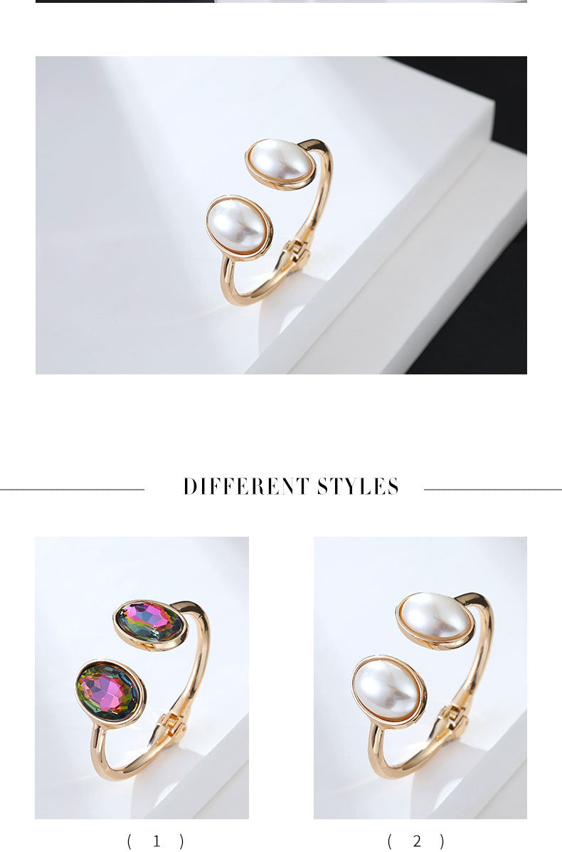 Pearl Cuff Alloy Bracelet B2817