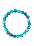 Blue White Rain Color Stone Stretch Bracelet B2927-8MM