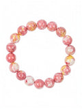 Pink Yellow Rain Color Stone Stretch Bracelet B2928-10MM - view 3