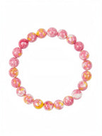 Pink Yellow Rain Color Stone Stretch Bracelet B2928-10MM