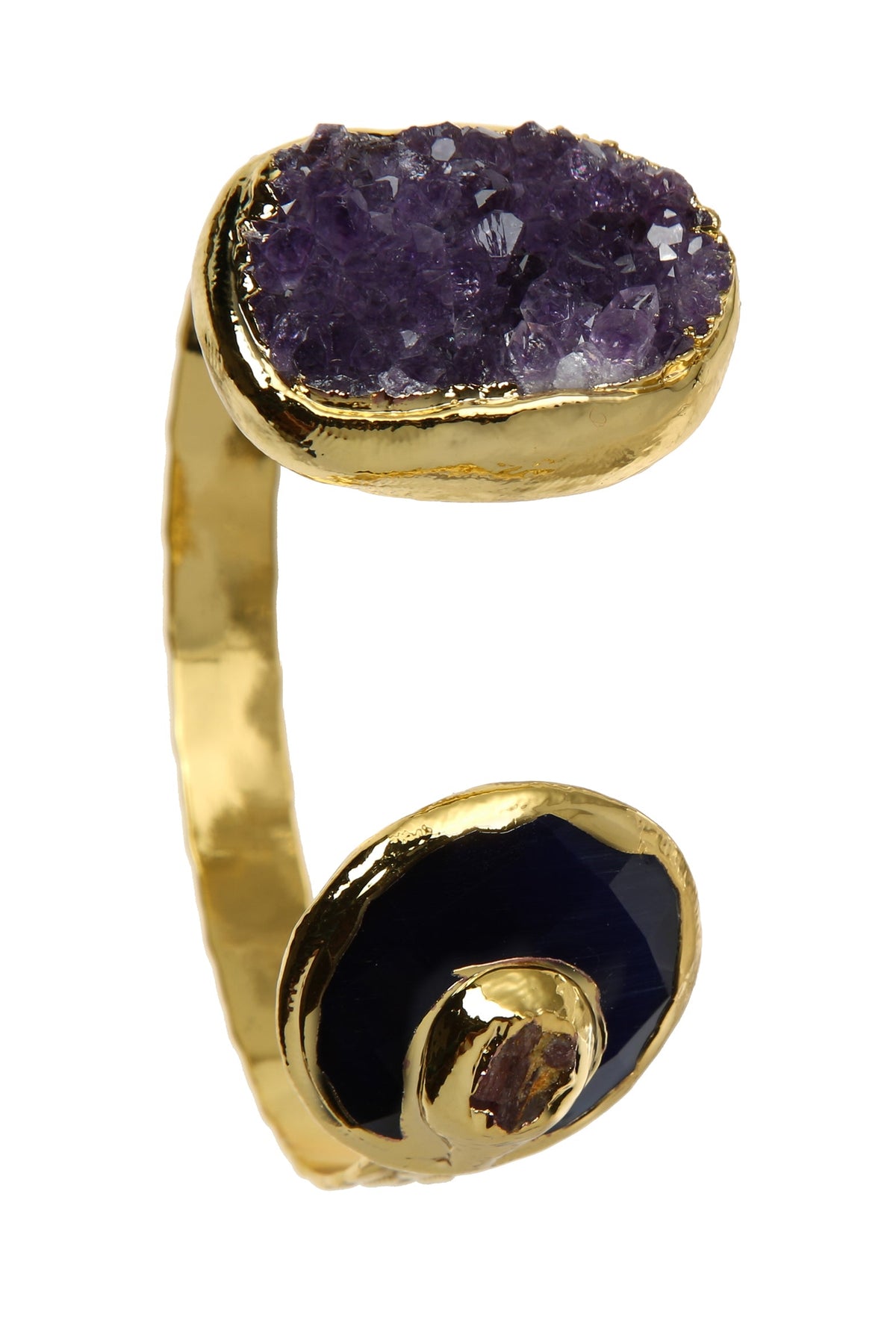 Amethyst Stone Cuff Bracelet B2934
